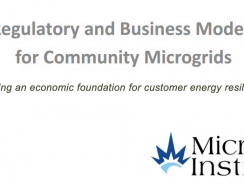 Regulatory and Business Models for Community Microgrids – Microgrid Institute